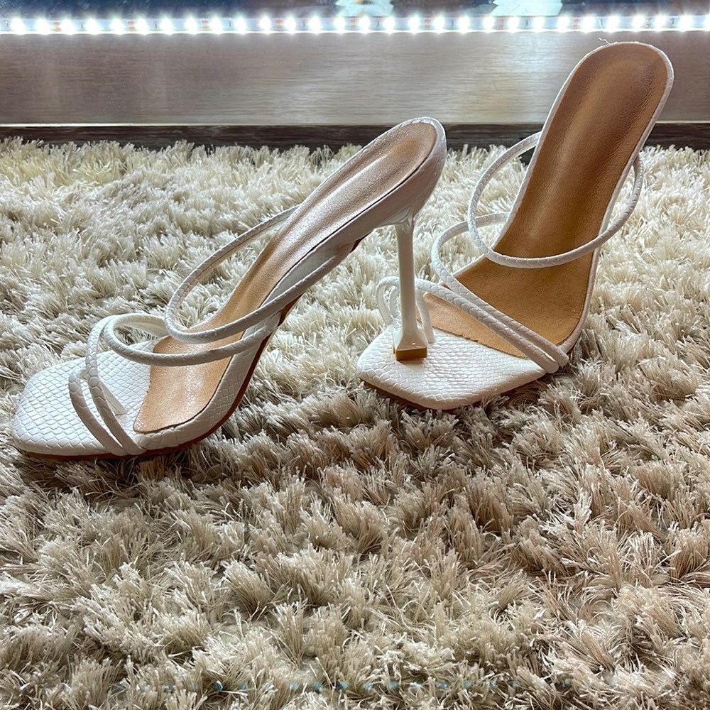 White heels.
